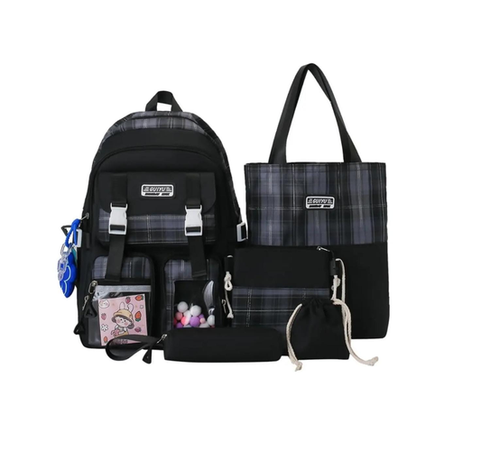 4 Pieces Casual Backpack For Girls